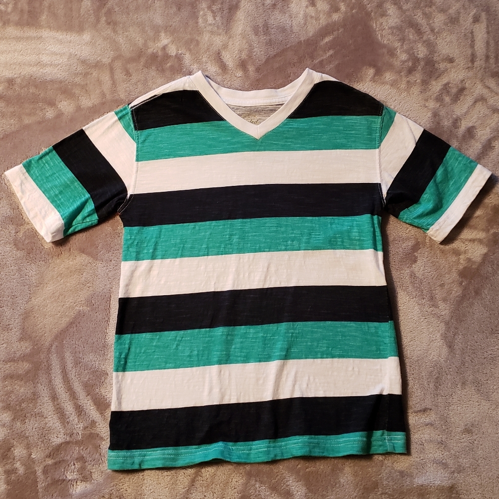 V Neck Striped Shirt